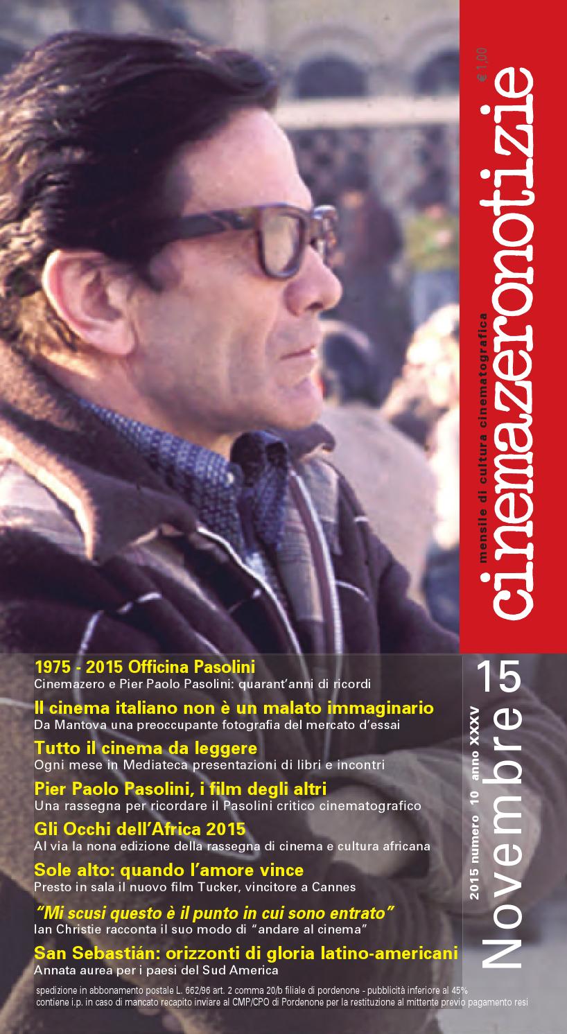 CINEMAZERO NOTIZIE magazine side cover November 2015