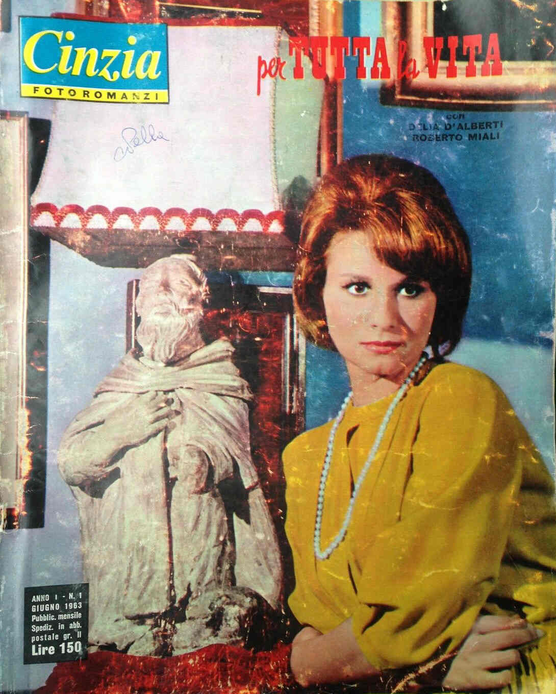 CINZIA FOTOROMANZI magazine side cover Issue 1 June 1963