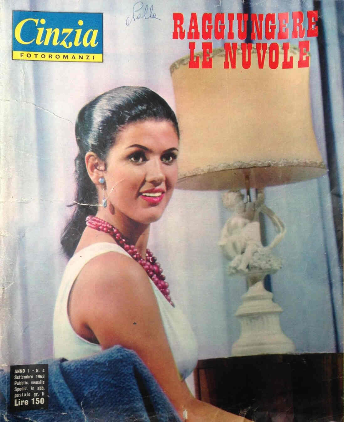 CINZIA FOTOROMANZI magazine side cover Issue 4 September 1963