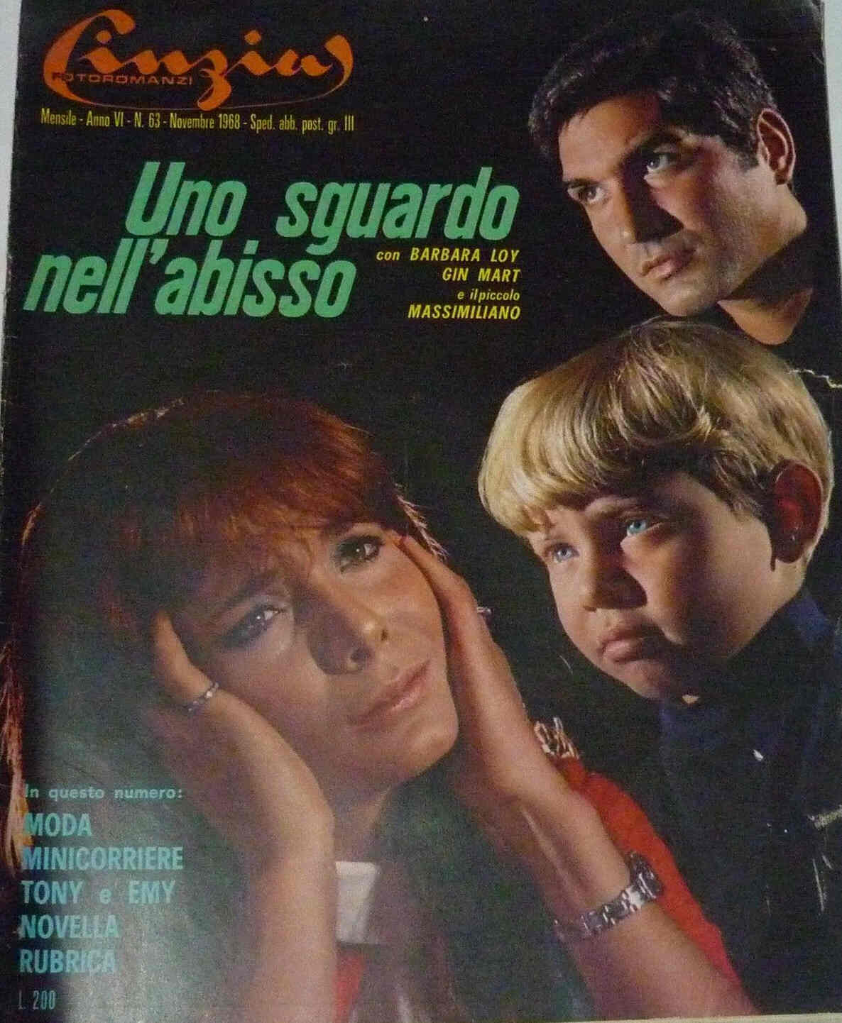 CINZIA FOTOROMANZI magazine side cover Issue 63 November 1968
