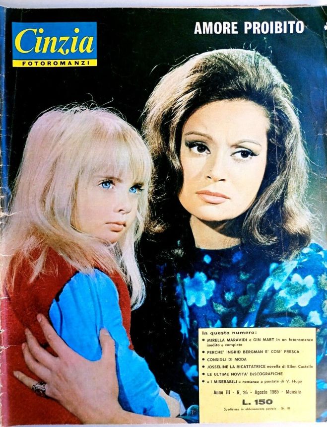 CINZIA FOTOROMANZI magazine side cover Issue 26  August 1965