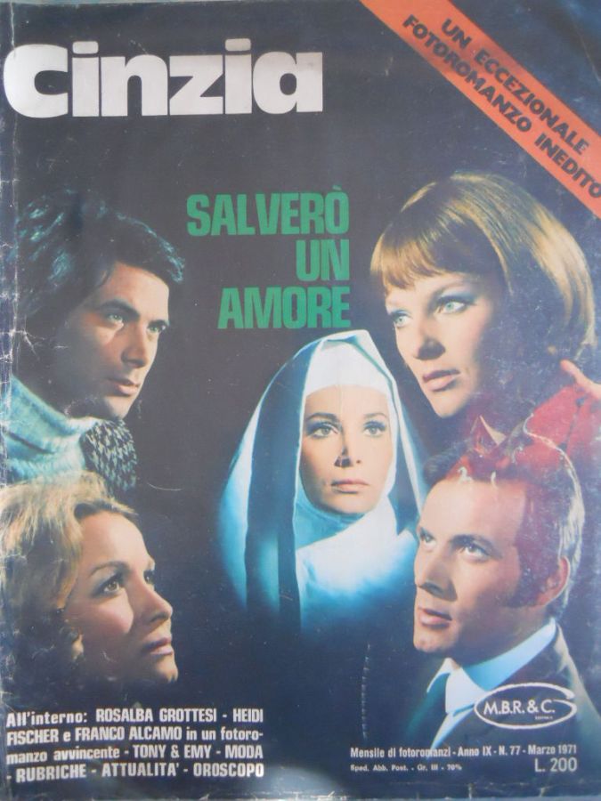 CINZIA FOTOROMANZI magazine side cover Issue 77  March 1971