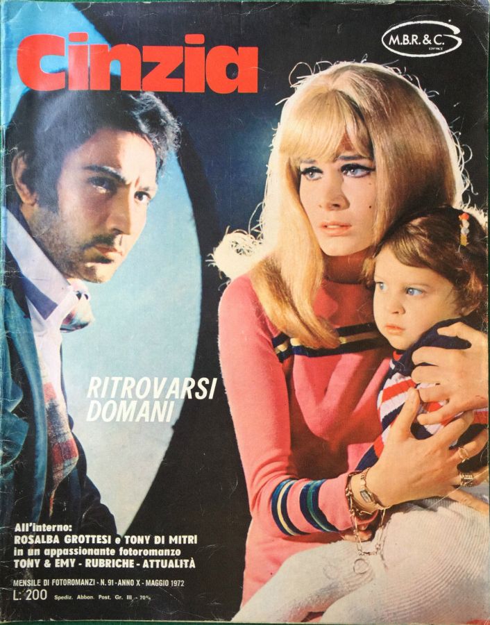 CINZIA FOTOROMANZI magazine side cover Issue 91  May 1972