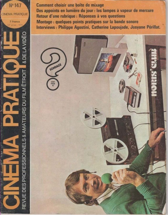 CINEMA PRATIQUE magazine side cover Issue 147  August/September 1976
