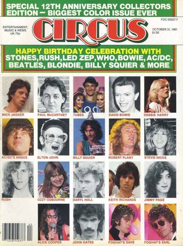 CIRCUS WEEKLY magazine side cover 31 October 1981