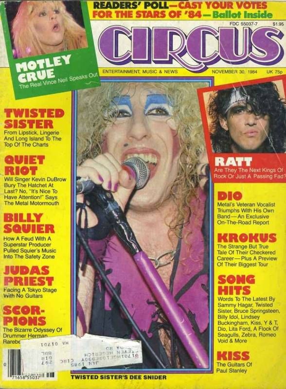 CIRCUS WEEKLY magazine side cover 30 November 1984