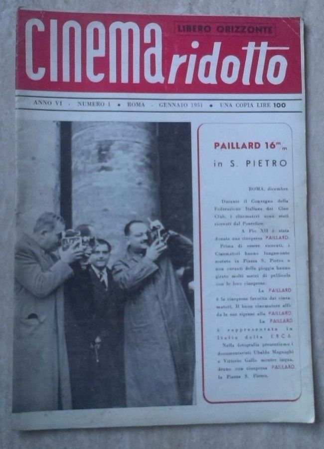 CINEMA RIDOTTO magazine side cover  January 1951
