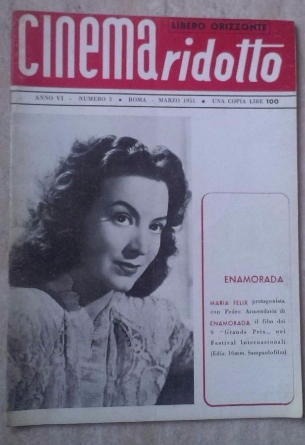 CINEMA RIDOTTO magazine side cover  March 1951