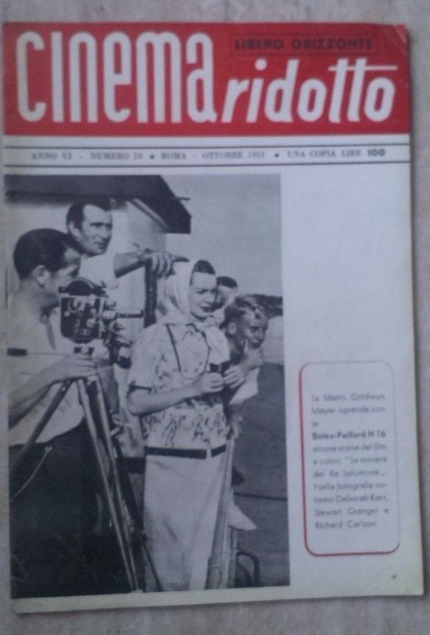 CINEMA RIDOTTO magazine side cover  October 1951
