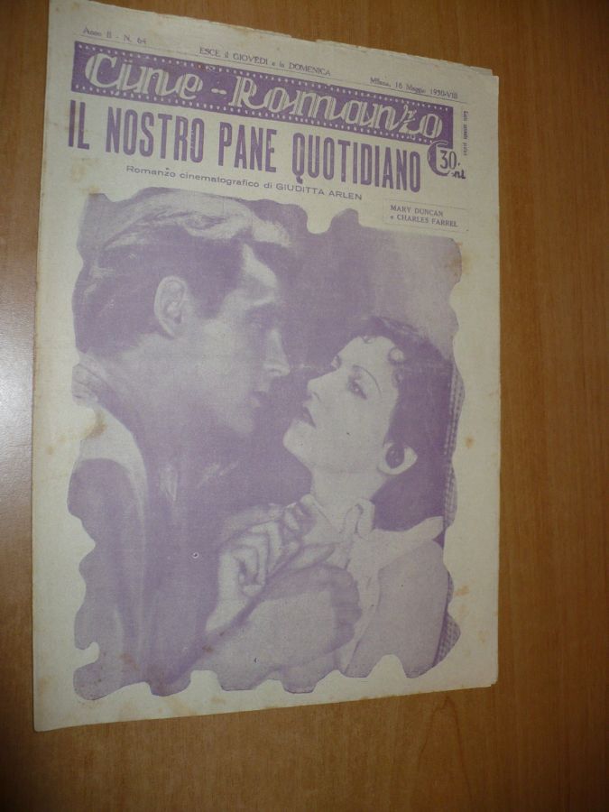 CINE ROMANZO magazine side cover Issue 64 18 May 1930