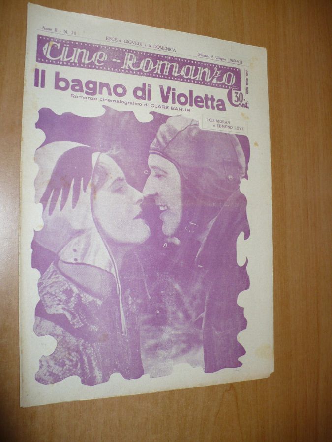 CINE ROMANZO magazine side cover Issue 70 8 June 1930