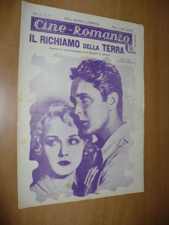 CINE ROMANZO magazine side cover Issue 77 3 July 1930