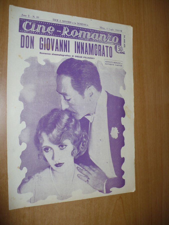 CINE ROMANZO magazine side cover Issue 80 13 July 1930