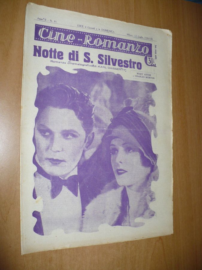 CINE ROMANZO magazine side cover Issue 81 17 July 1930