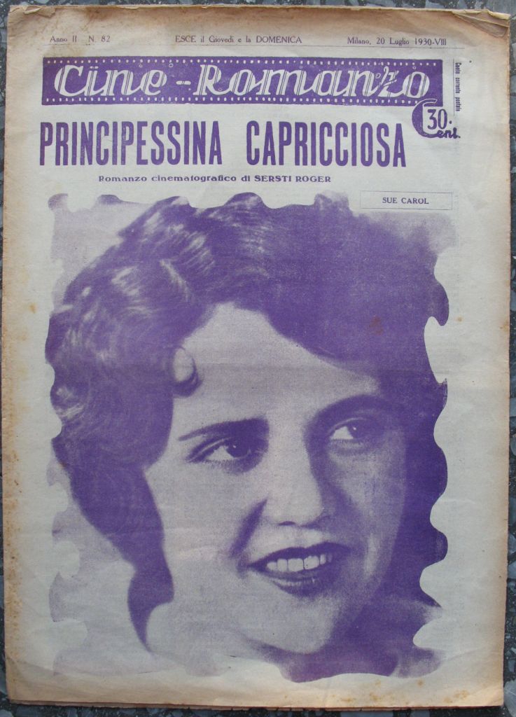 CINE ROMANZO magazine side cover Issue 82 20 July 1930