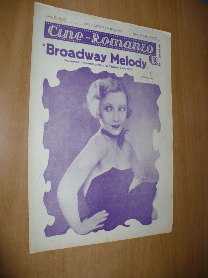 CINE ROMANZO magazine side cover Issue 83 24 July 1930