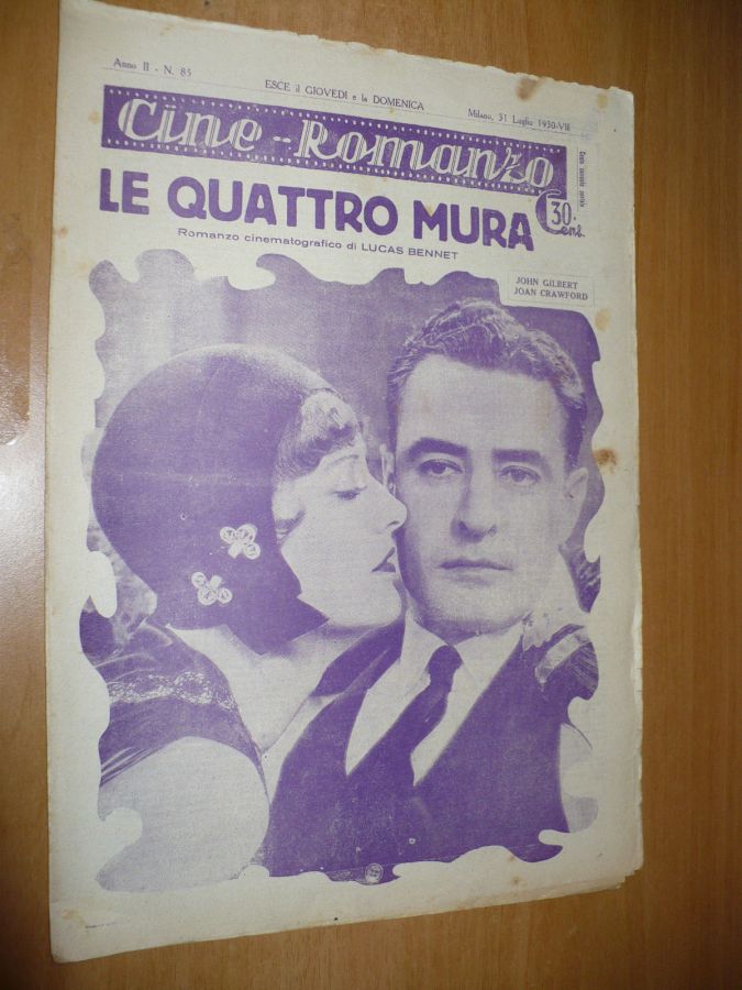 CINE ROMANZO magazine side cover Issue 85 31 July 1930