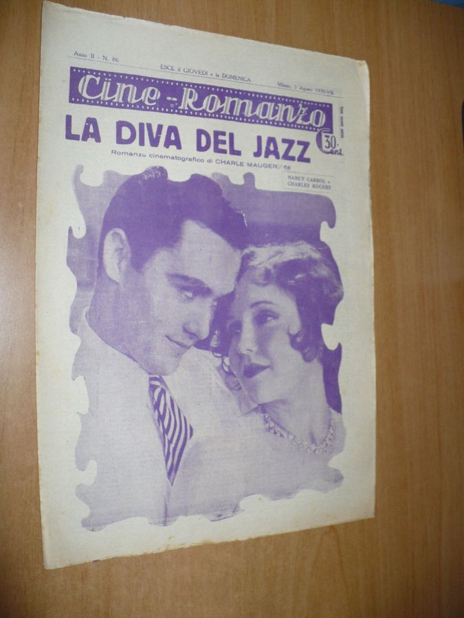 CINE ROMANZO magazine side cover Issue 86 3 August 1930