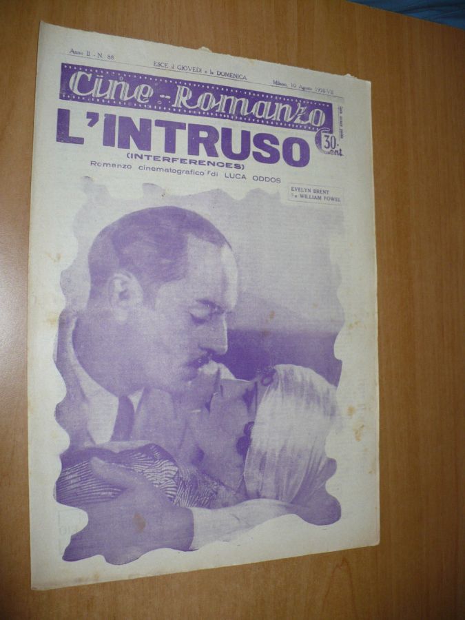 CINE ROMANZO magazine side cover Issue 88 10 August 1930