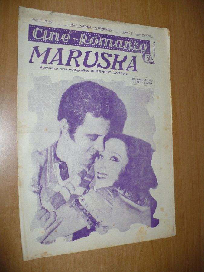 CINE ROMANZO magazine side cover Issue 90 17 August 1930