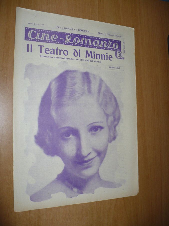 CINE ROMANZO magazine side cover Issue 97 11 September 1930