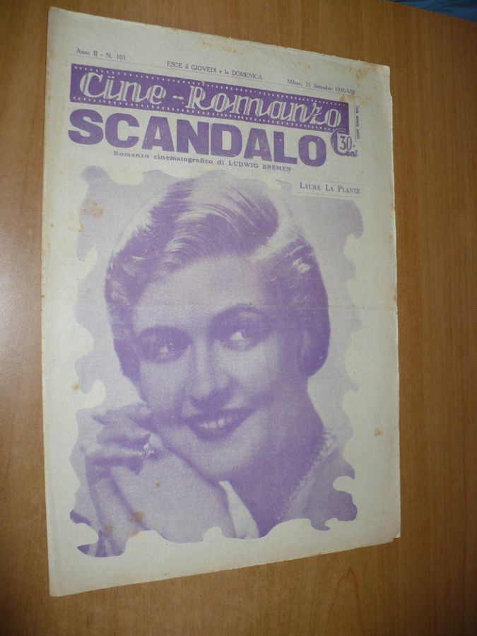 CINE ROMANZO magazine side cover Issue 101 25 September 1930