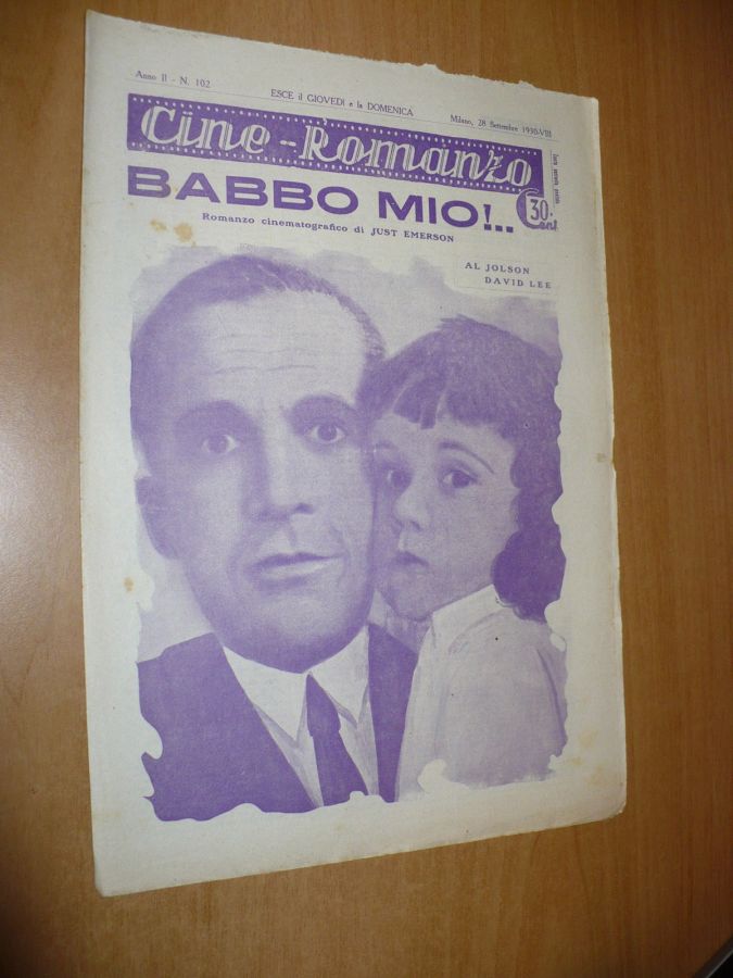 CINE ROMANZO magazine side cover Issue 102 28 September 1930