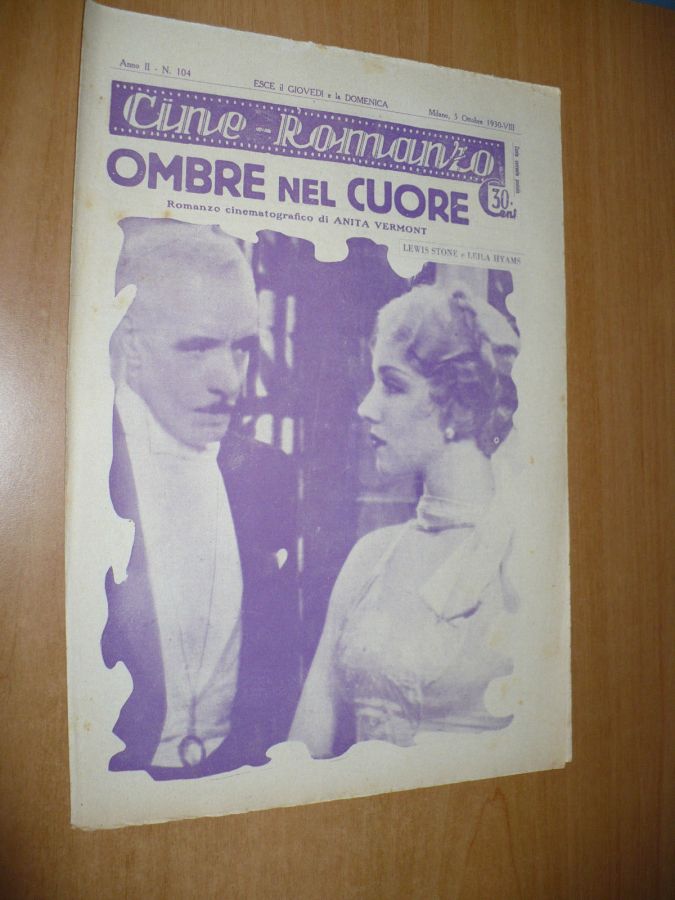 CINE ROMANZO magazine side cover Issue 104 5 October 1930