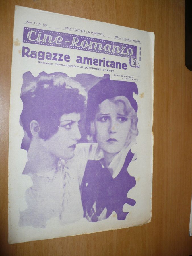 CINE ROMANZO magazine side cover Issue 105 9 October 1930