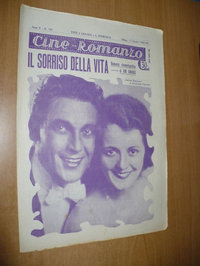 CINE ROMANZO magazine side cover Issue 106 12 October 1930