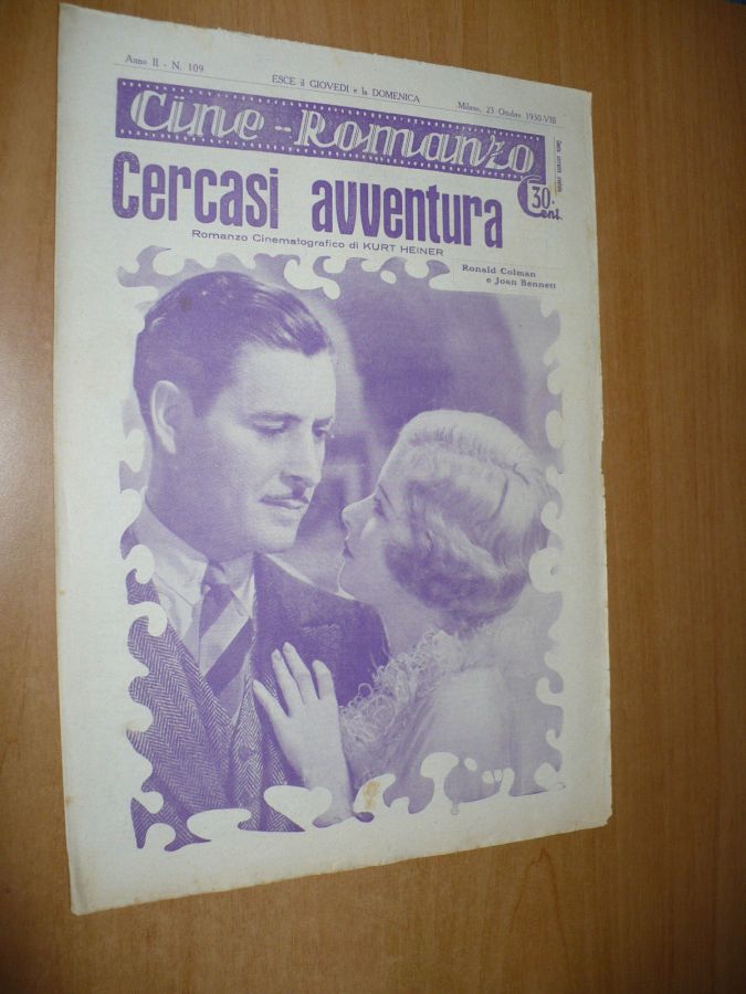 CINE ROMANZO magazine side cover Issue 109 23 October 1930
