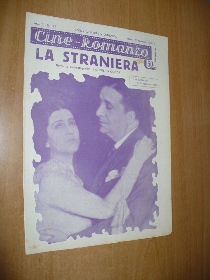 CINE ROMANZO magazine side cover Issue 117 20 November 1930