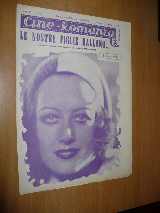CINE ROMANZO magazine side cover Issue 119 27 November 1930