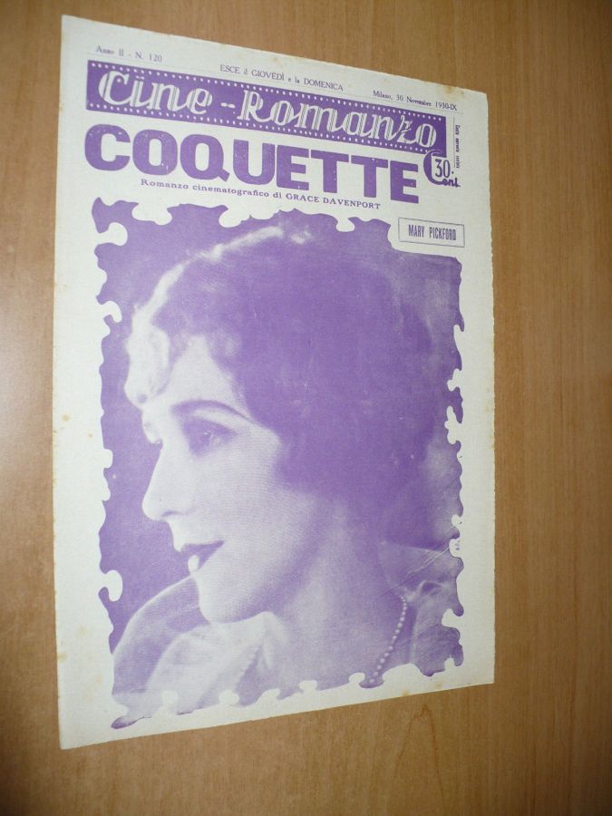 CINE ROMANZO magazine side cover Issue 120 30 November 1930