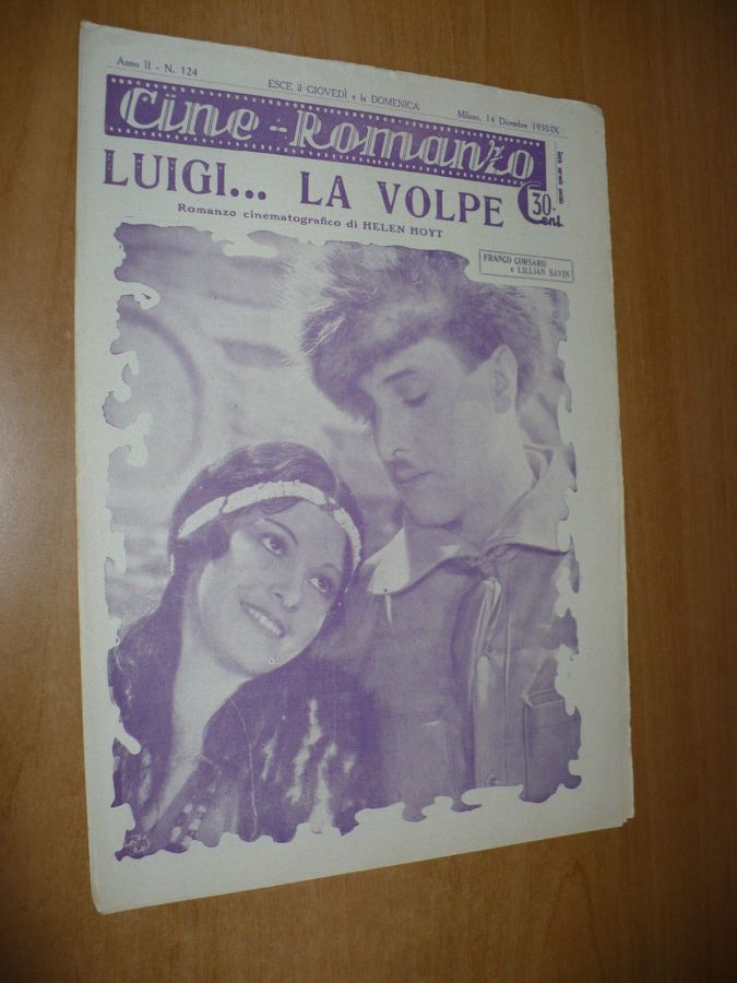 CINE ROMANZO magazine side cover Issue 124 14 December 1930