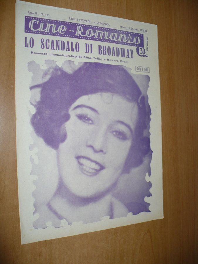 CINE ROMANZO magazine side cover Issue 125 18 December 1930