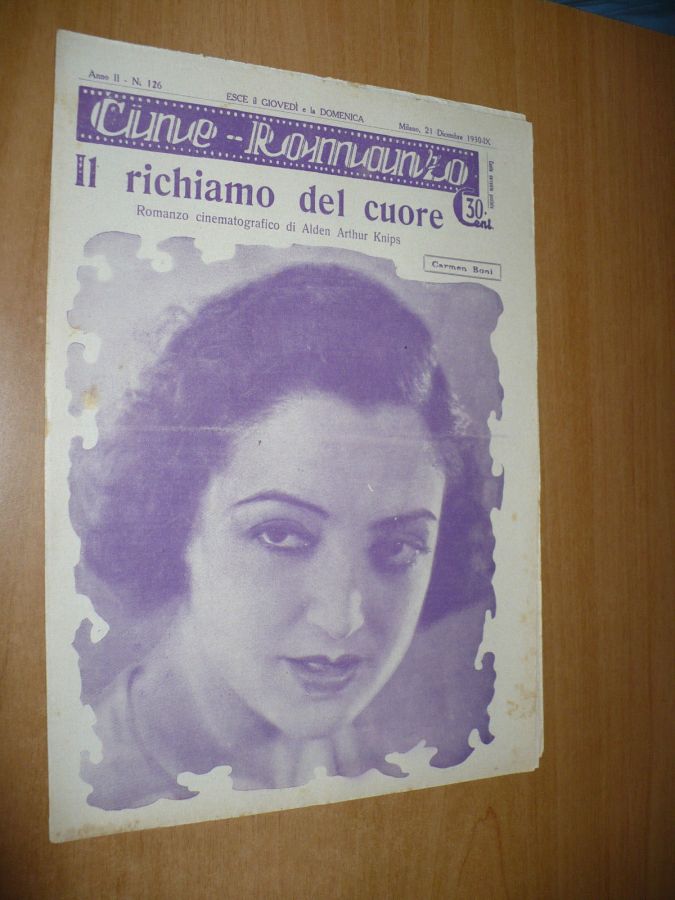 CINE ROMANZO magazine side cover Issue 126 21 December 1930