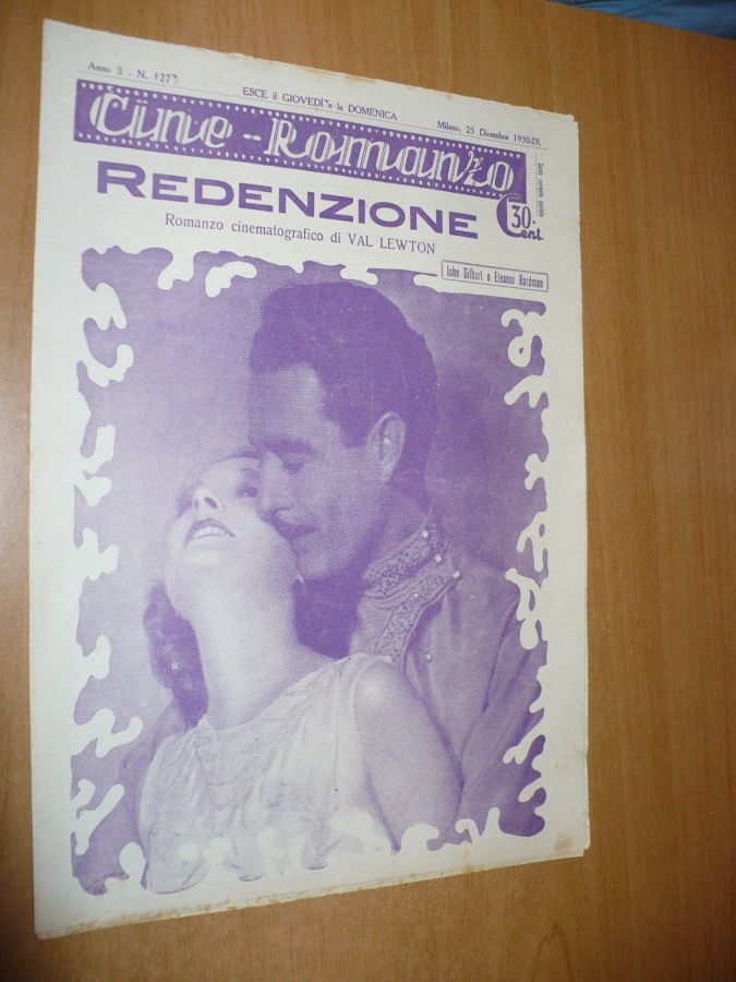 CINE ROMANZO magazine side cover Issue 127 25 December 1930