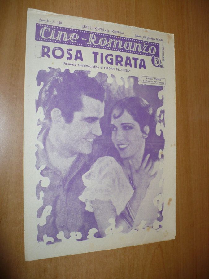 CINE ROMANZO magazine side cover Issue 128 28 December 1930
