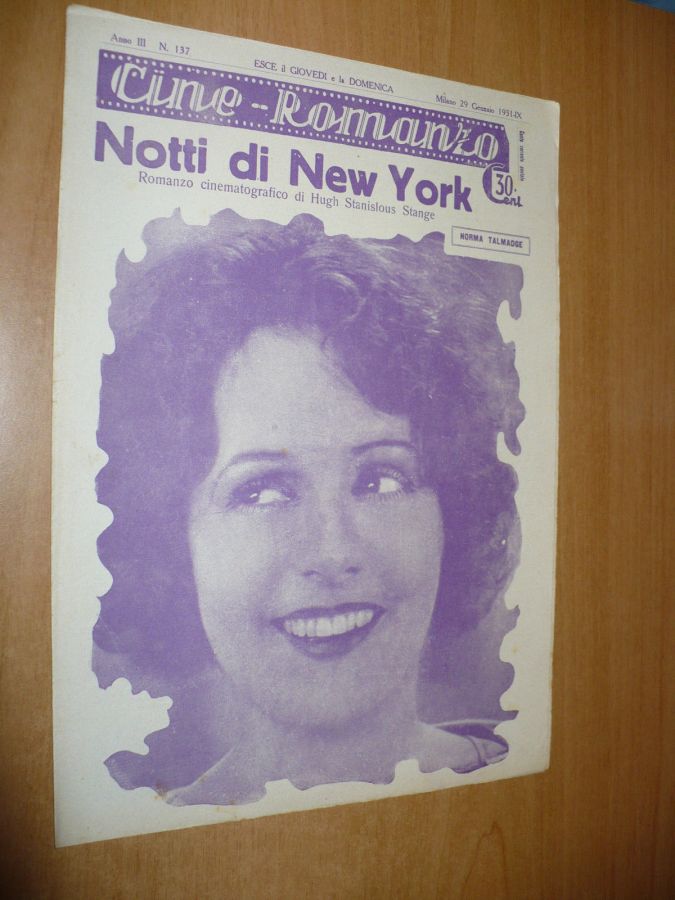 CINE ROMANZO magazine side cover Issue 137 29 January 1931