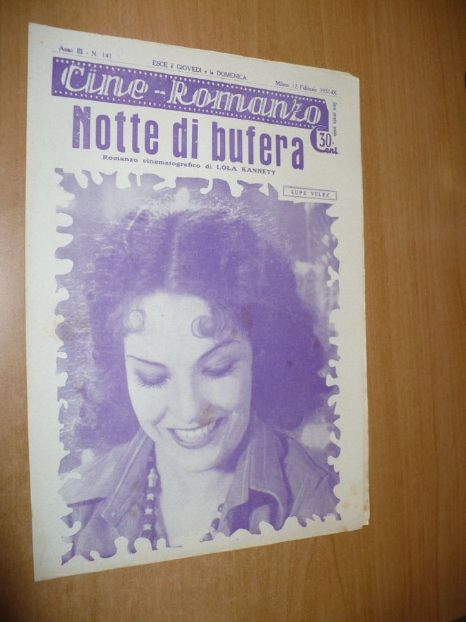 CINE ROMANZO magazine side cover Issue 141 12 February 1931