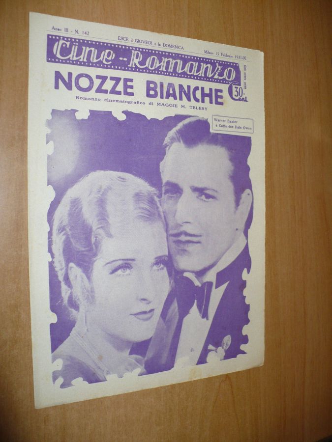CINE ROMANZO magazine side cover Issue 142 15 February 1931