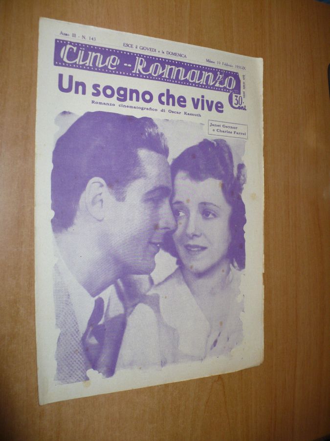 CINE ROMANZO magazine side cover Issue 143 19 February 1931