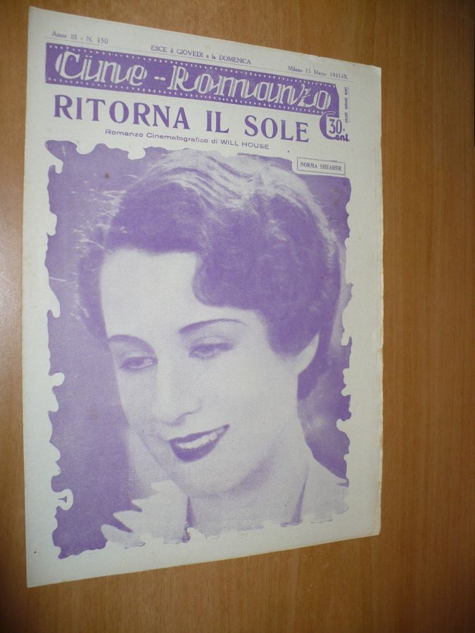CINE ROMANZO magazine side cover Issue 150 15 March 1931