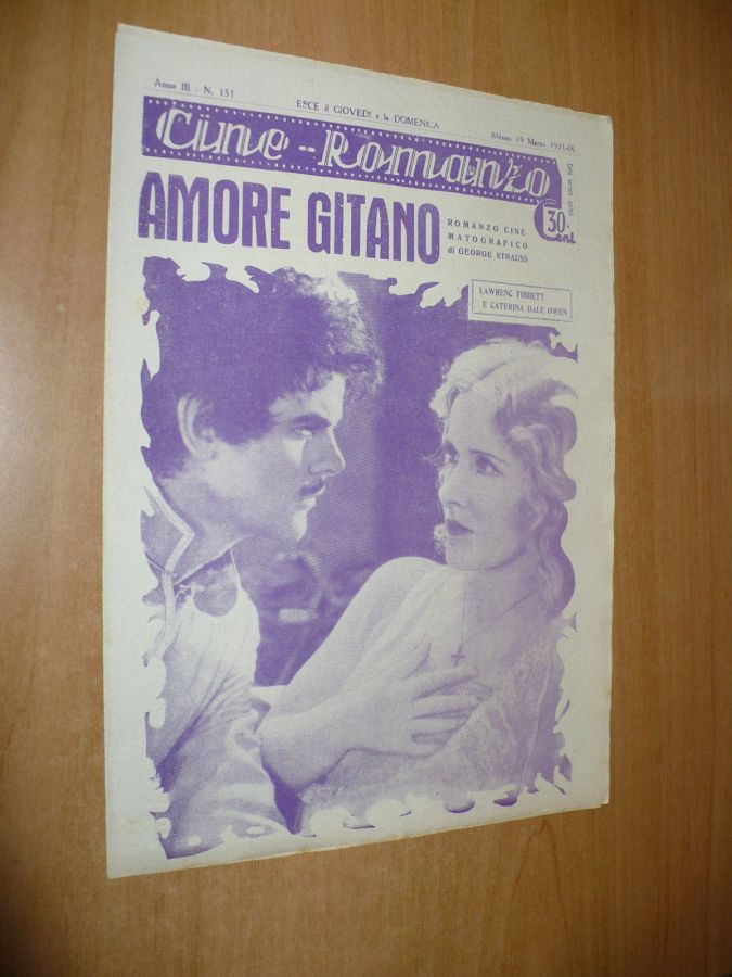 CINE ROMANZO magazine side cover Issue 151 19 March 1931