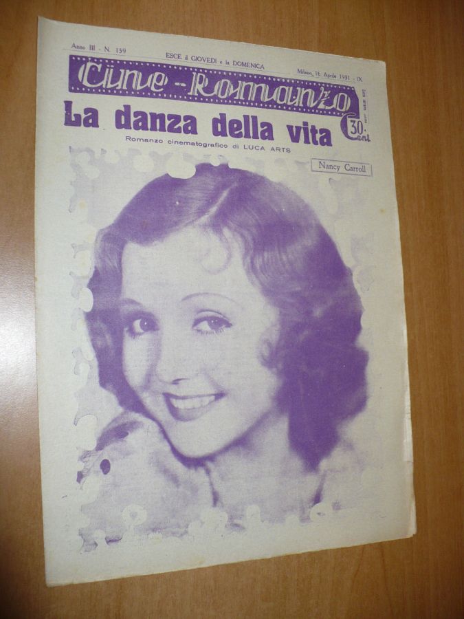 CINE ROMANZO magazine side cover Issue 159 16 April 1931