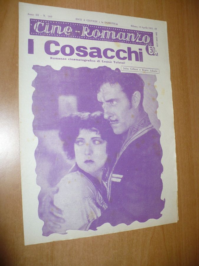 CINE ROMANZO magazine side cover Issue 160 19 April 1931
