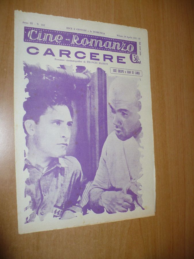 CINE ROMANZO magazine side cover Issue 162 26 April 1931