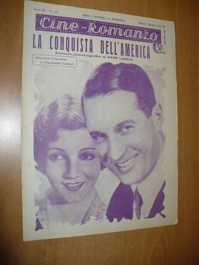 CINE ROMANZO magazine side cover Issue 165 7 May 1931