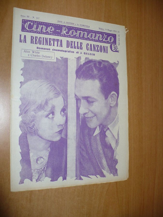 CINE ROMANZO magazine side cover Issue 167 14 May 1931